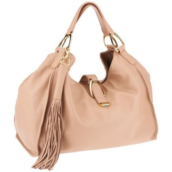 G.I.L.I. Handbags - G.I.L.I. Large Pebbled Leather Stirrup Hobo